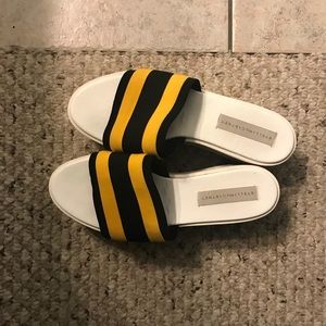 EUC Stella McCartney canvas platform slides